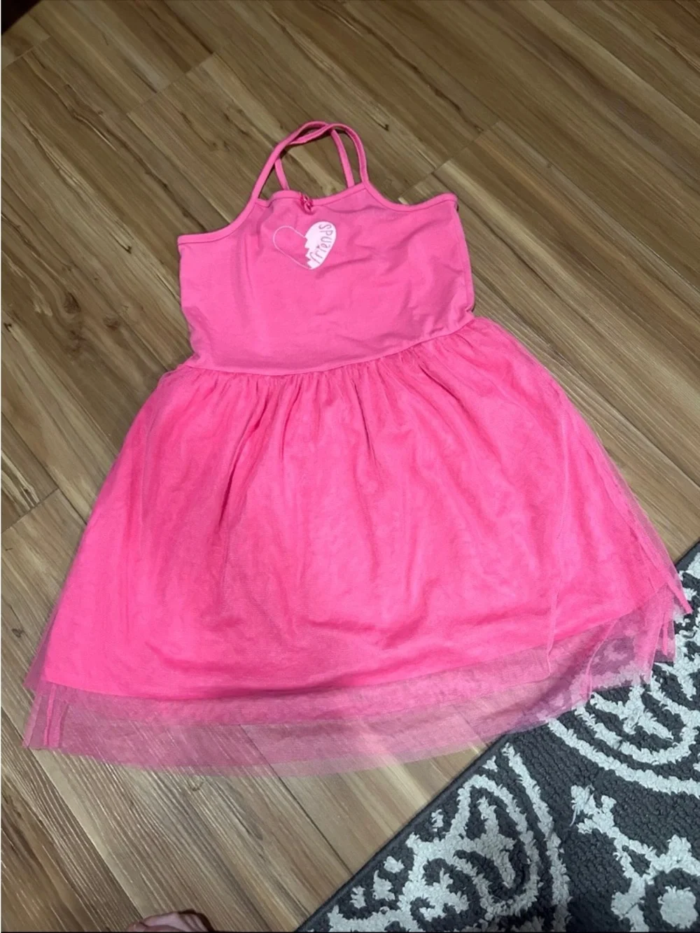 Gymboree Pink Tulle Halter Dress with Heart Accent Size 10-12